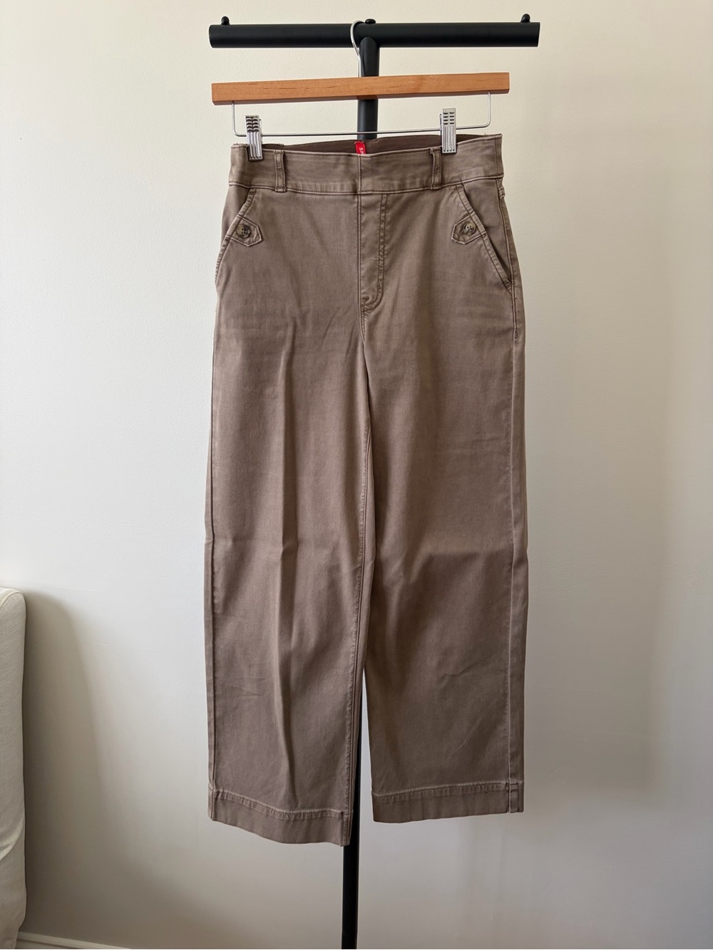 SPANX Neutral Brown High-Rise Wide Leg Pants